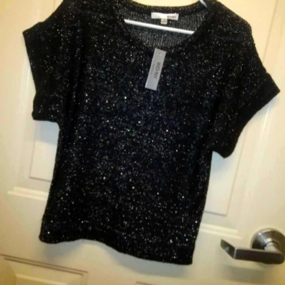 Papaya Star WD•NY black knit tee